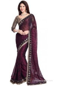 Bhavi Self Design Fashion Chiffon Sari
